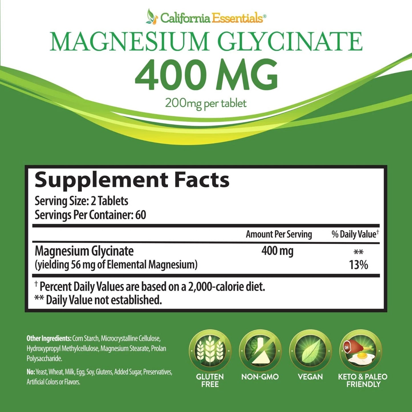Essentials Magnesium Glycinate 400mg 120 Tablets High Absorption